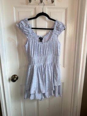 Rue21 Light Lavender Smocked Waist Ruffle Romper.